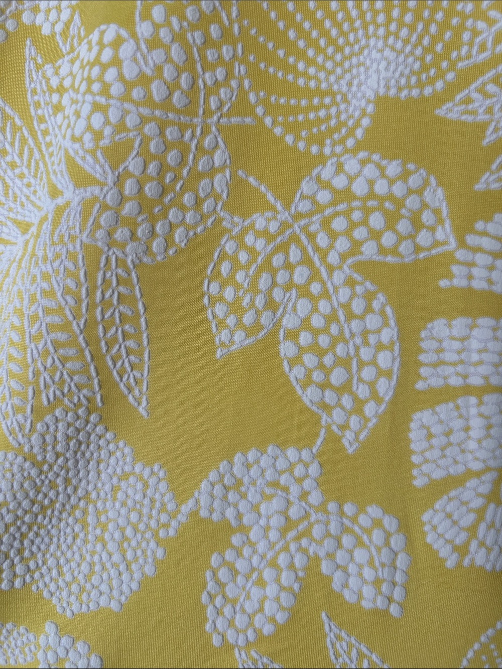 Ruby Rd. Yellow and White Tropical Print Ruffle-Sleeve Top - Picture 5 of 6